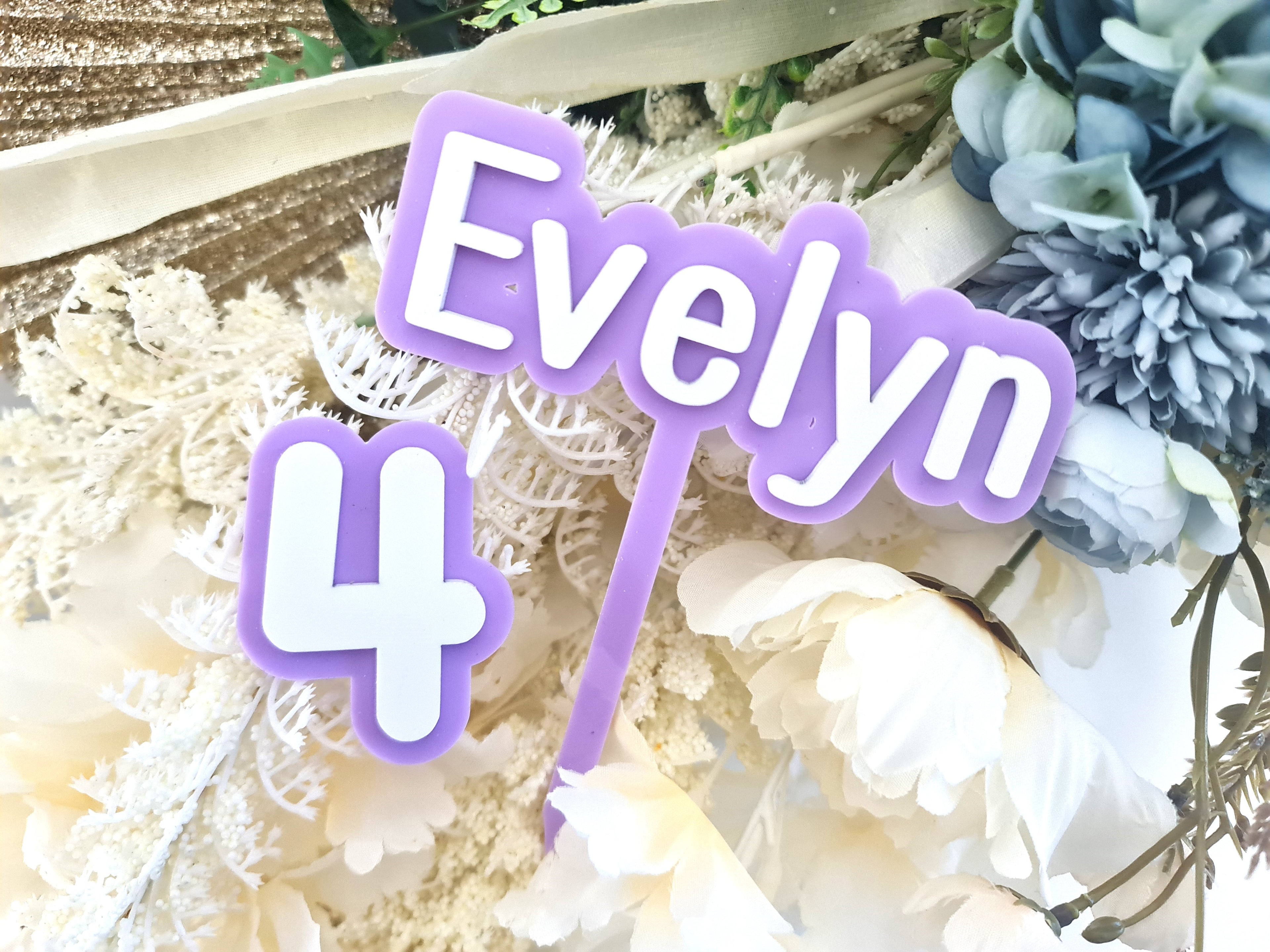 Personalised Double Layer Name Cake Topper – Custom Birthday Design