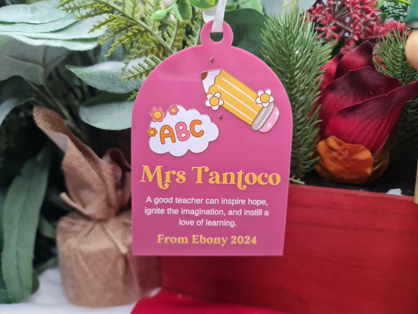 Custom Teacher Gift Bauble – Personalised Xmas Ornament