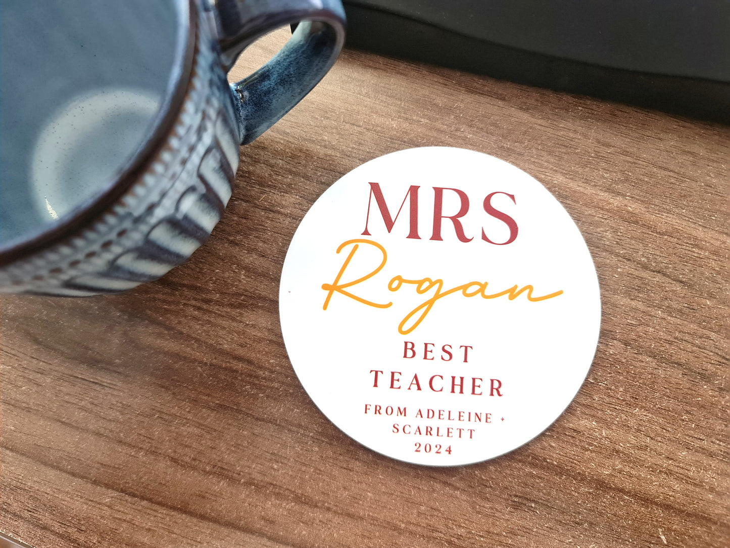Personalised Teacher Coaster – Custom Printed Gift