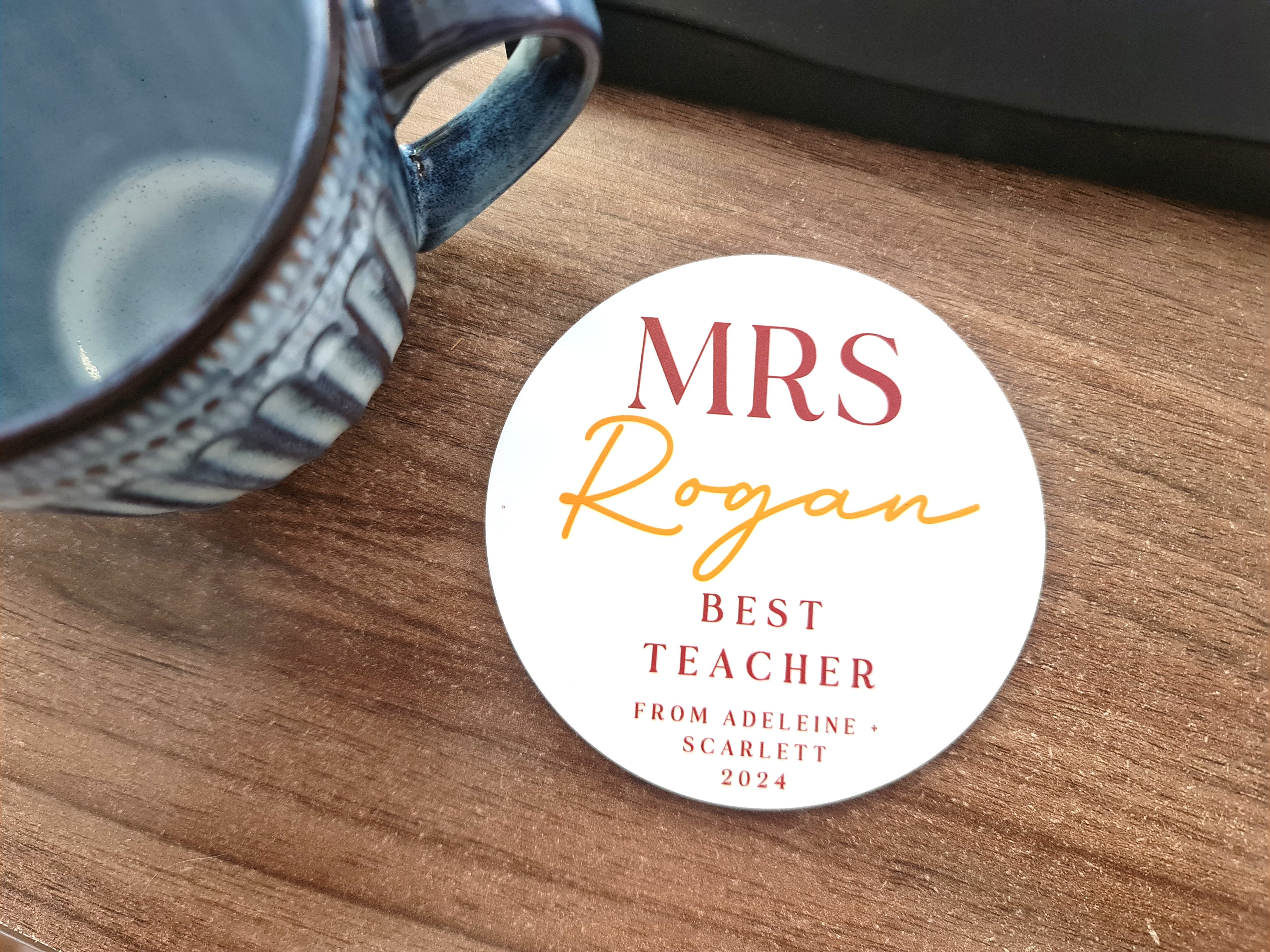 Personalised Teacher Coaster – Custom Printed Gift