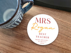 Personalised Teacher Coaster – Custom Printed Gift