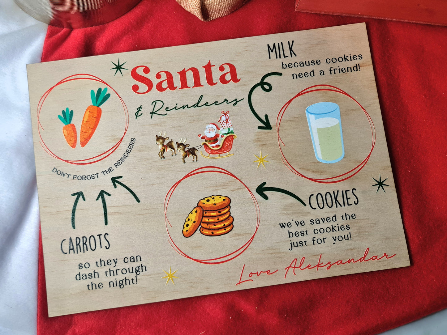 Personalised Full Colour Christmas Eve Board – Custom UV Printed Santa Treat Board