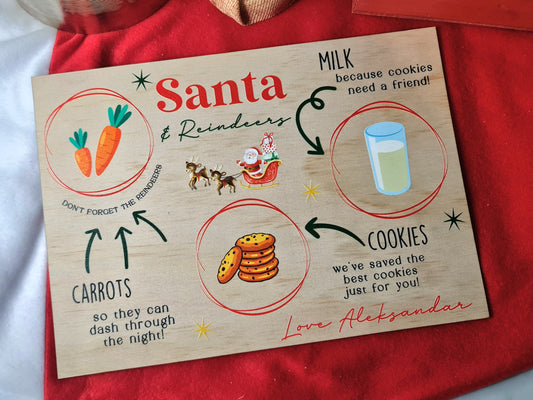 Personalised Full Colour Christmas Eve Board – Custom UV Printed Santa Treat Board