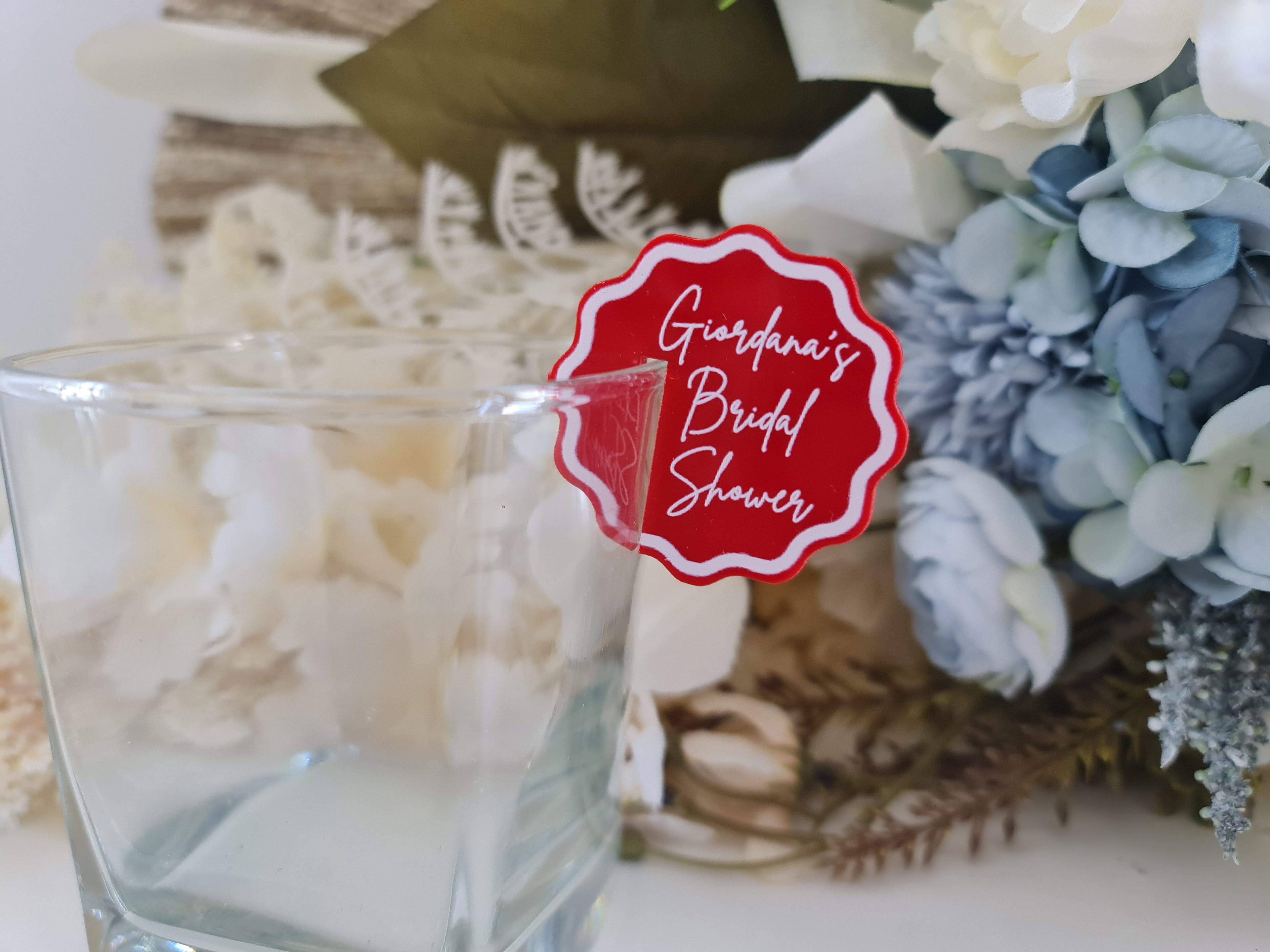 Personalised Acrylic Drink Toppers – UV Printed for Hens & Bridal Parties