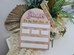 Custom Etched School Sign – Personalised with Child’s Info