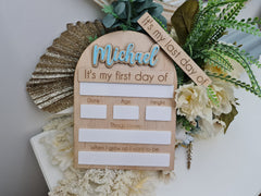 Personalised Laser Etched First Day/Last Day of School Board