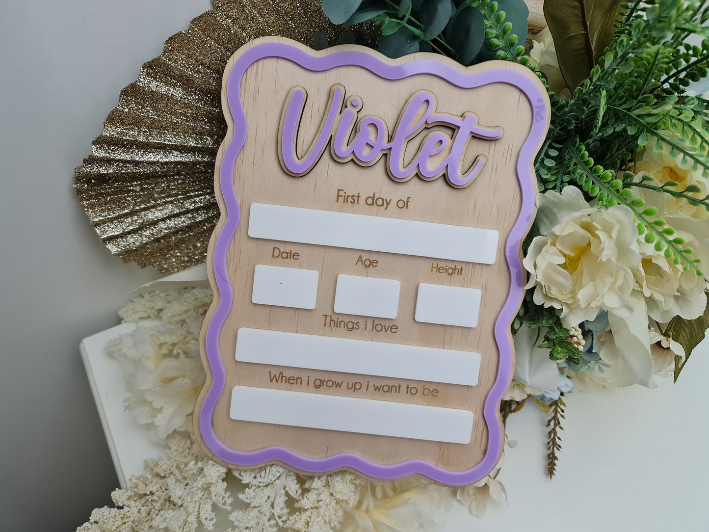 Back to School Sign – Custom Name & Grade Etching