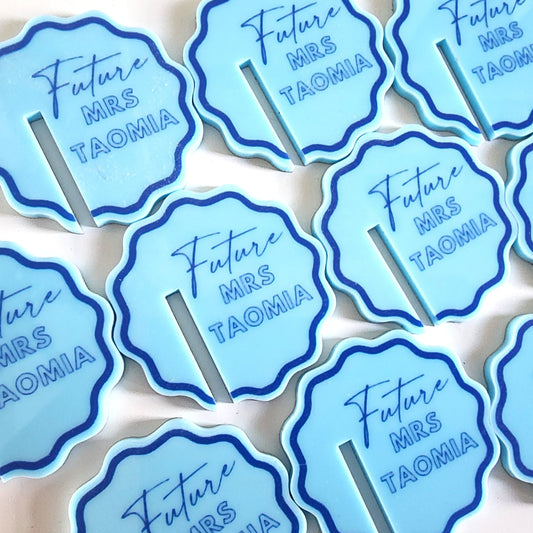 Engagement Party Drink Toppers – Custom Printed Acrylic with Names or Messages