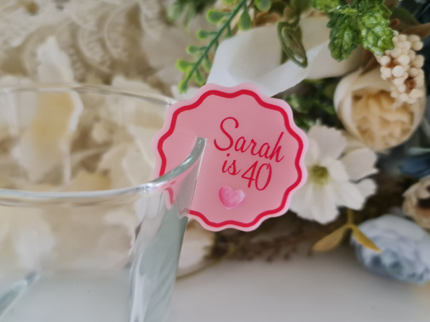 Birthday Party Glass Toppers – Unique Acrylic Guest Touch