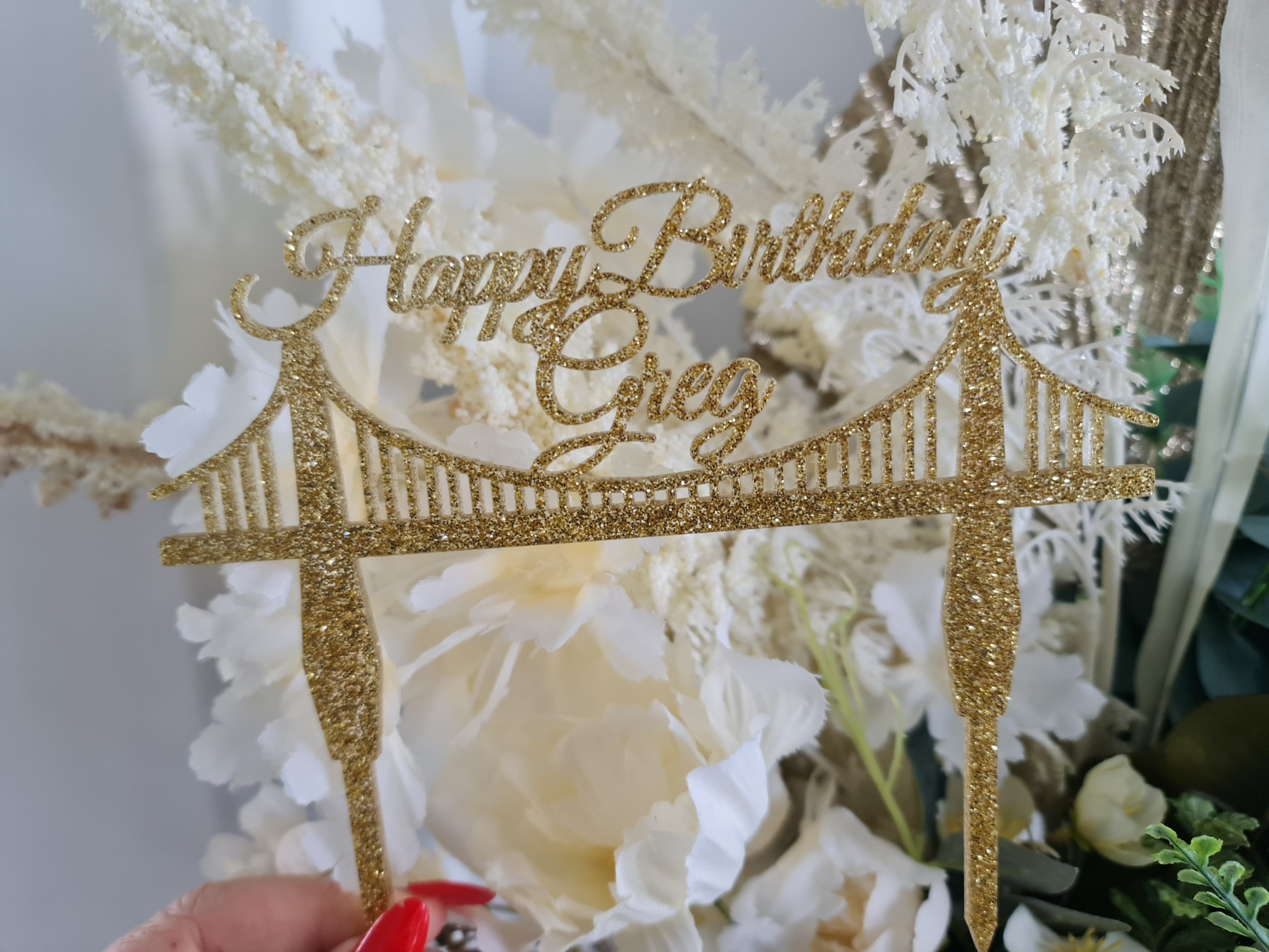 Custom Glitter Acrylic Cake Topper – Sparkle for Any Birthday