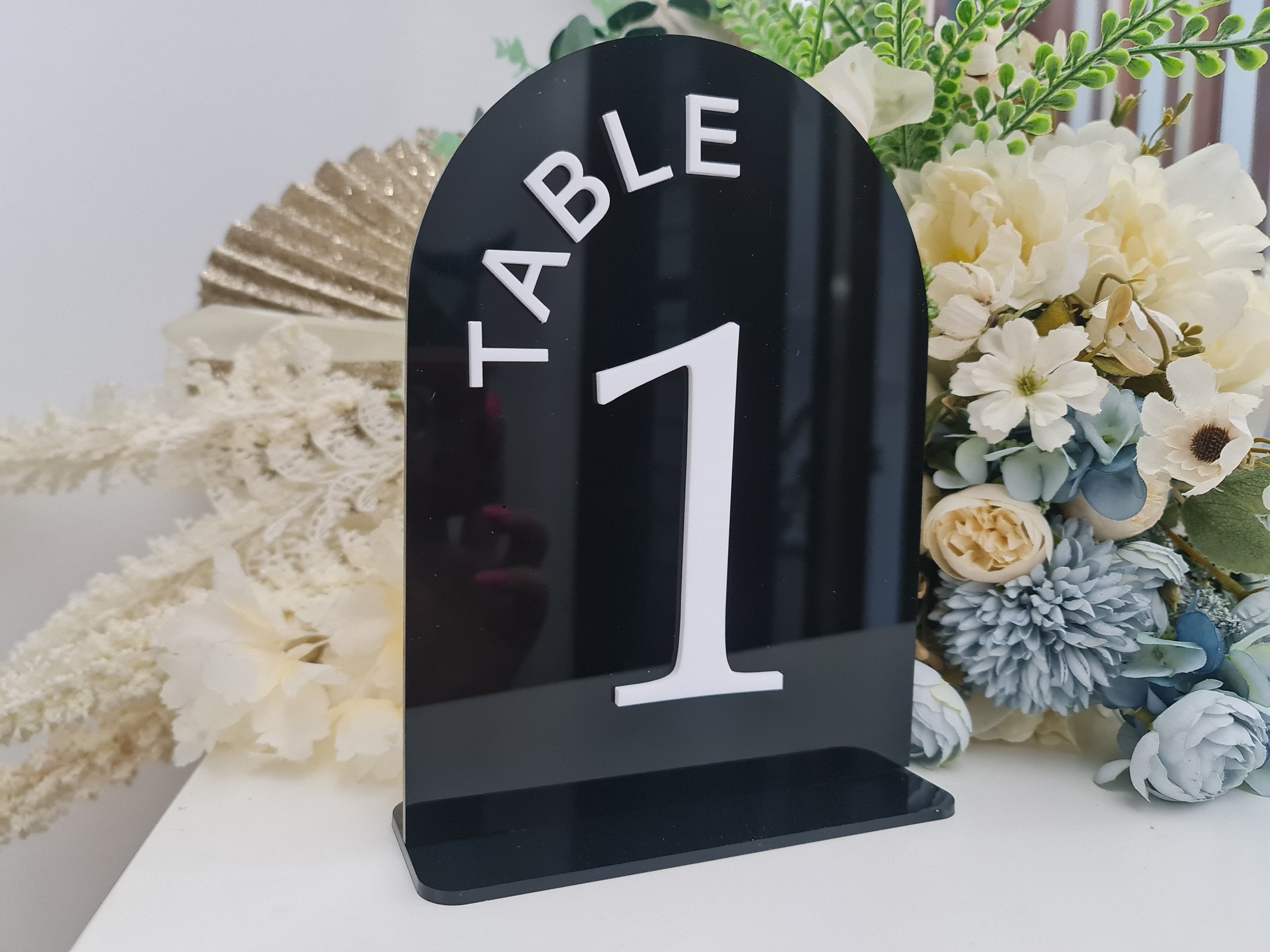 Acrylic Table Numbers – Custom UV Printed or Laser Cut for Any Event
