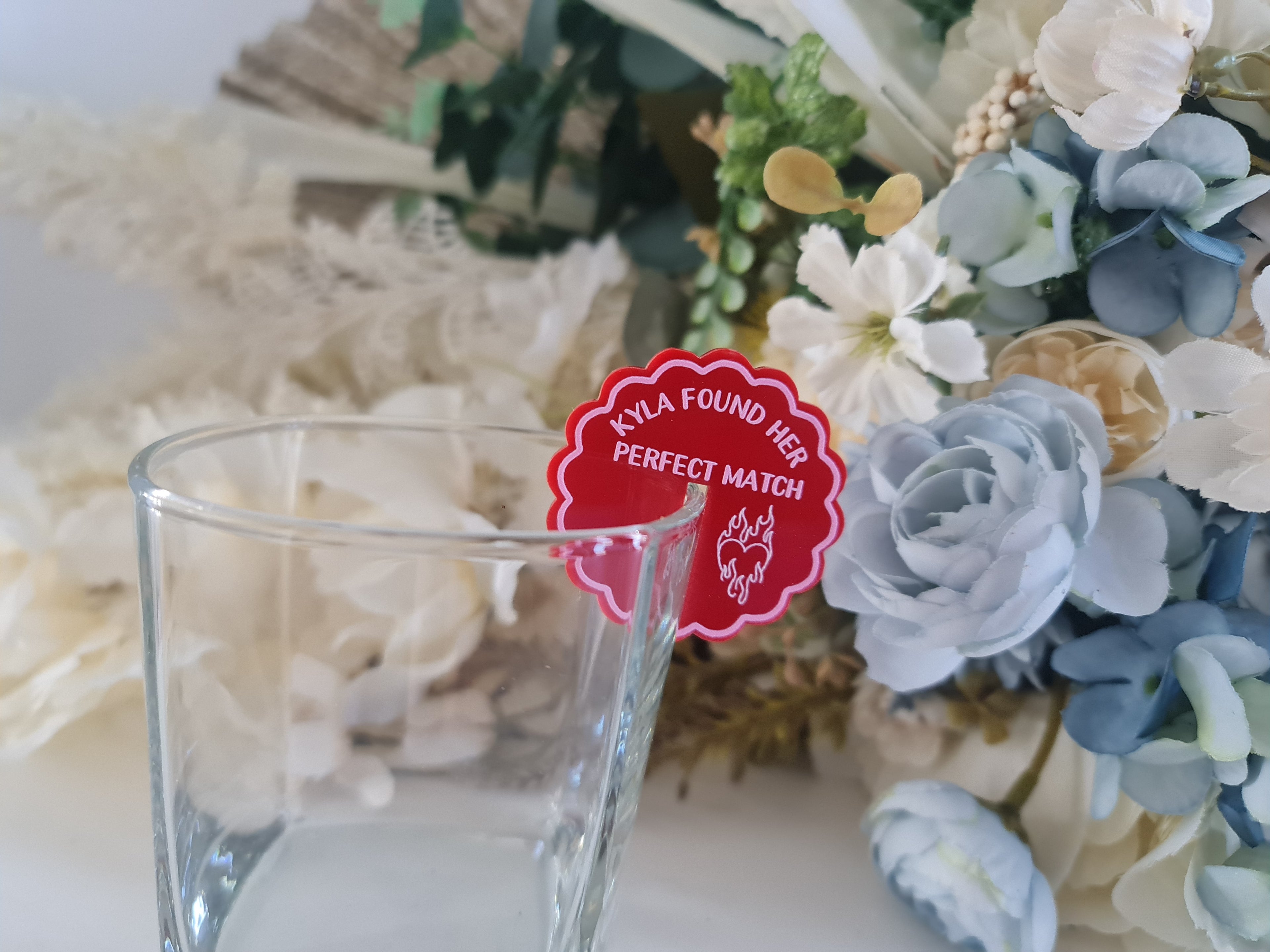 UV Printed Hens Party Drink Toppers – Personalised Acrylic Glass Discs
