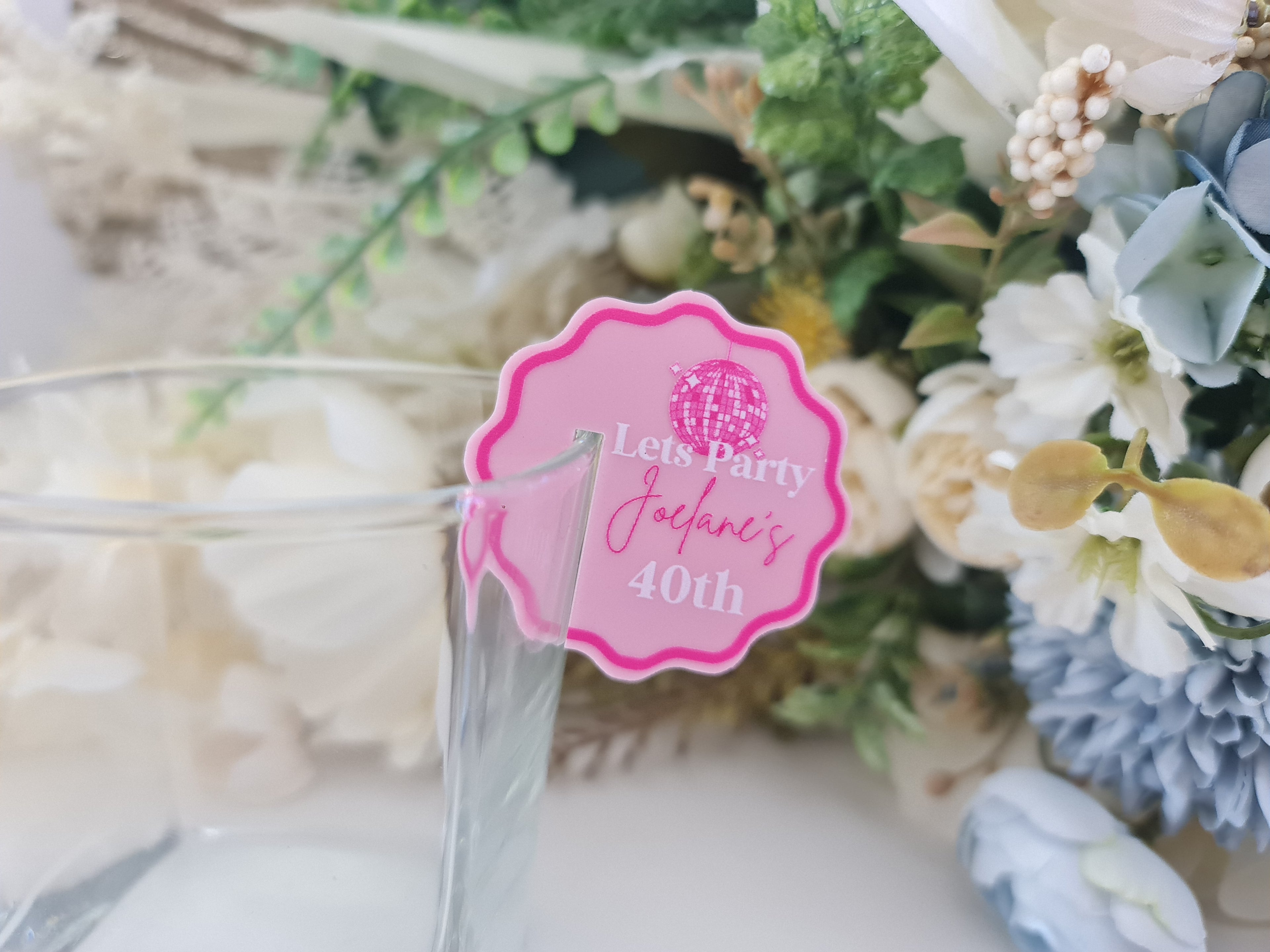 Name & Age Drink Toppers – Custom Acrylic for Birthday Celebrations