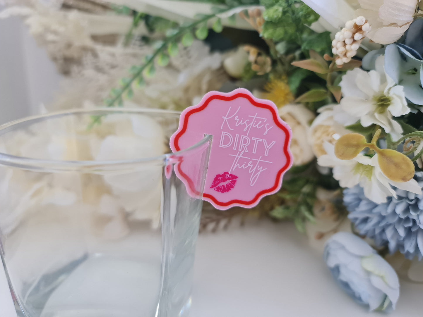Printed Birthday Drink Tags – Personalised Glass Covers or Charms