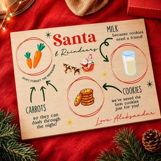 Personalised Full Colour Christmas Eve Board – Custom UV Printed Santa Treat Board Evermore Gifts & Favours