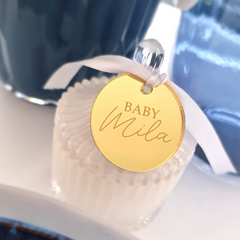 Baby Shower Gift Tags – Engraved or Printed Acrylic Favour Labels