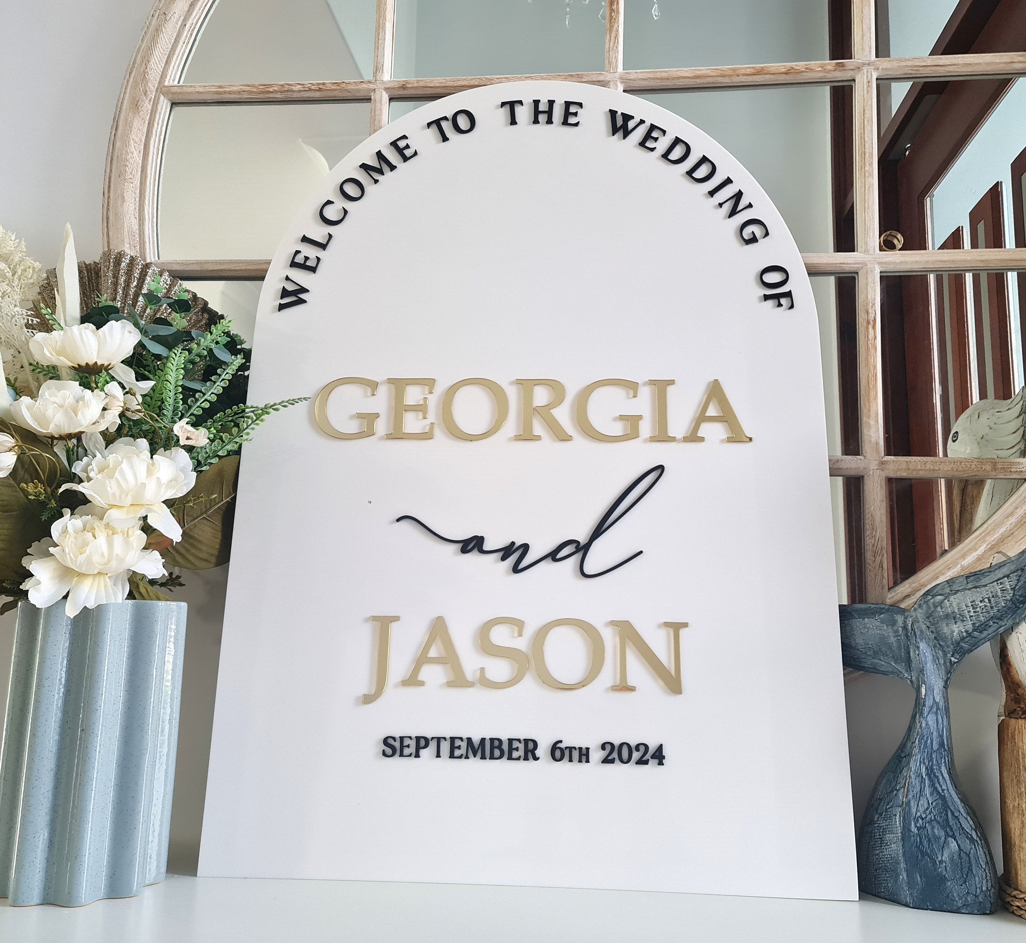 Personalised Wedding Welcome Sign – Custom Acrylic or Timber Board