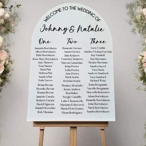 Customised Wedding Seating Plan – Available in Multiple Sizes & Shapes