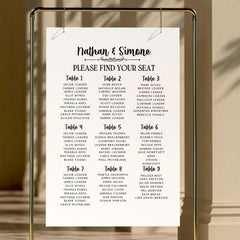 Wedding Seating Chart – Custom Fonts and Colours