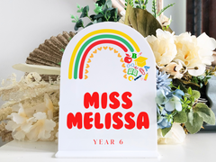 Engraved Teacher Desk Plaque – Personalised Classroom Gift