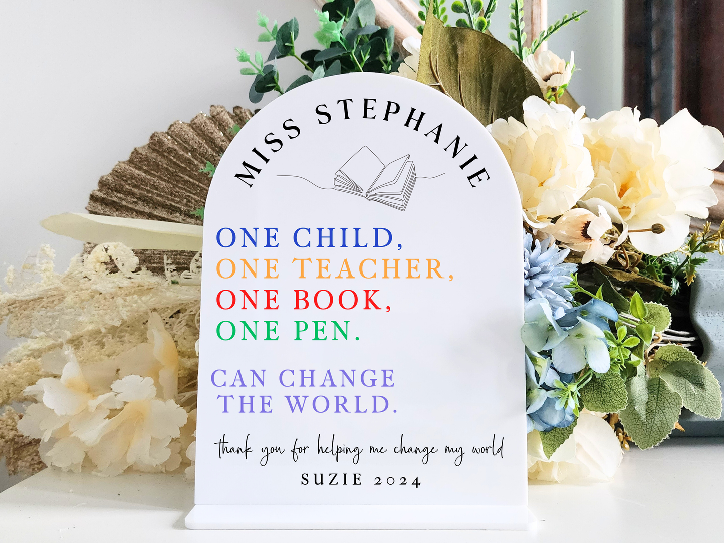 Custom Teacher Desk Name Sign – Engraved or Printed Design