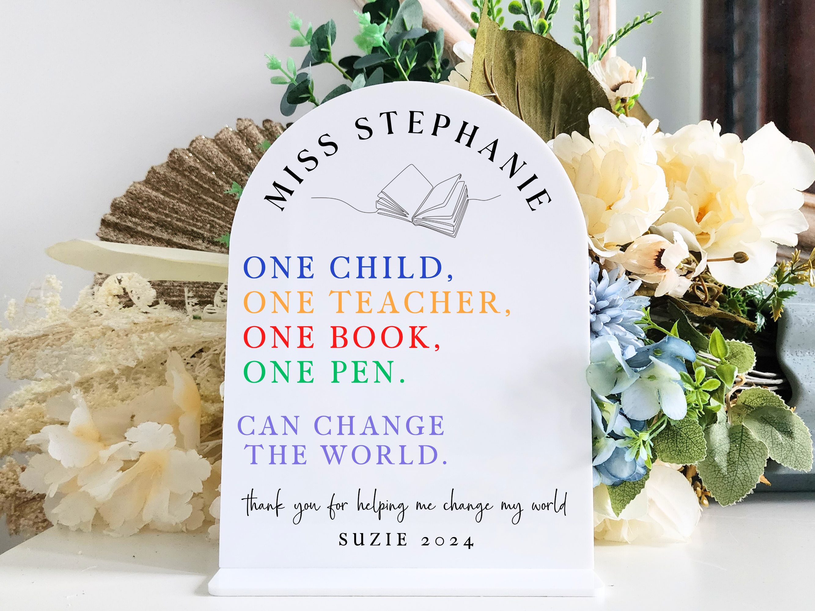 Custom Teacher Desk Name Sign – Engraved or Printed Design