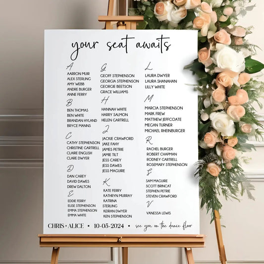 Wedding Seating Chart Front side 