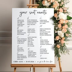 Personalised Reception Seating Plan – Stylish Acrylic Board