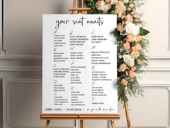 Wedding Seating Chart Front side 