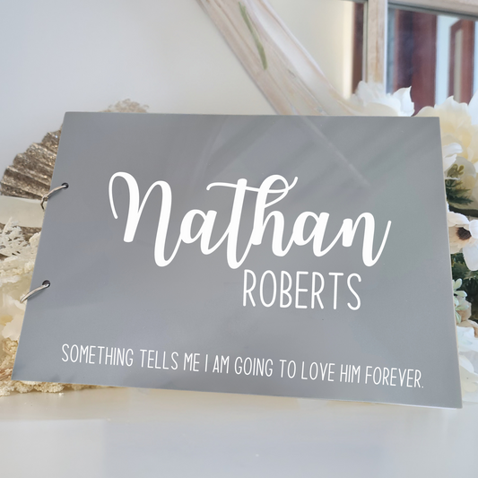 Engraved Baby Keepsake Book – Personalised Milestone Album