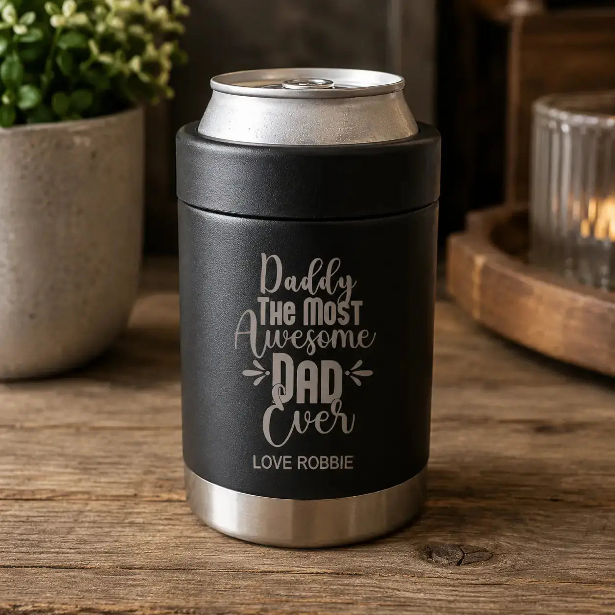 Personalised Cooler For Dad | Stainless Steel Stubby Holder Evermore Gifts & Favours