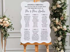 Modern Wedding Seating Chart – Personalised Table Layout Display