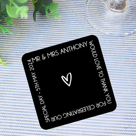 Wedding Coasters Set – Modern Acrylic Table Decor