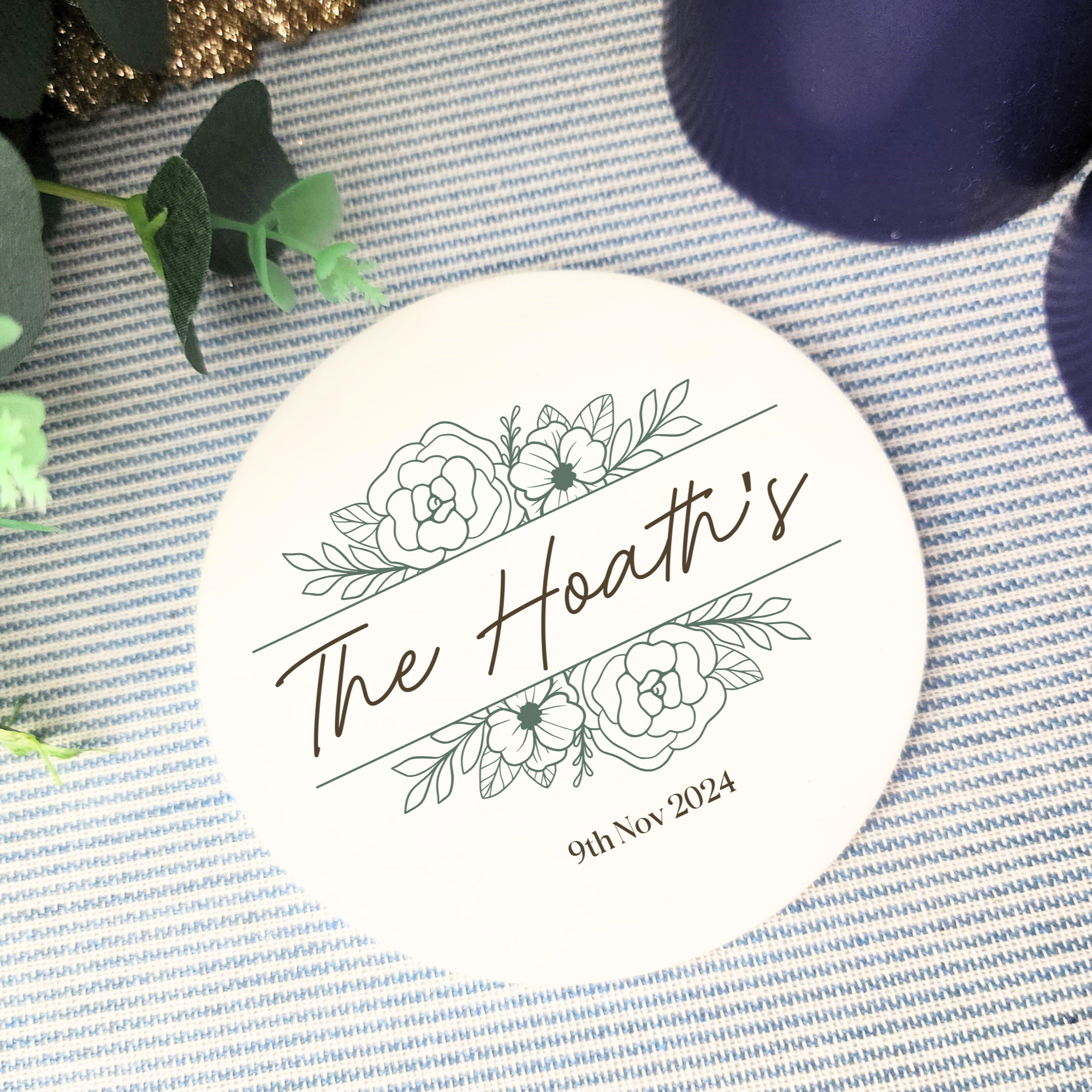 Wedding Date Coaster – Minimal Custom Design Keepsake