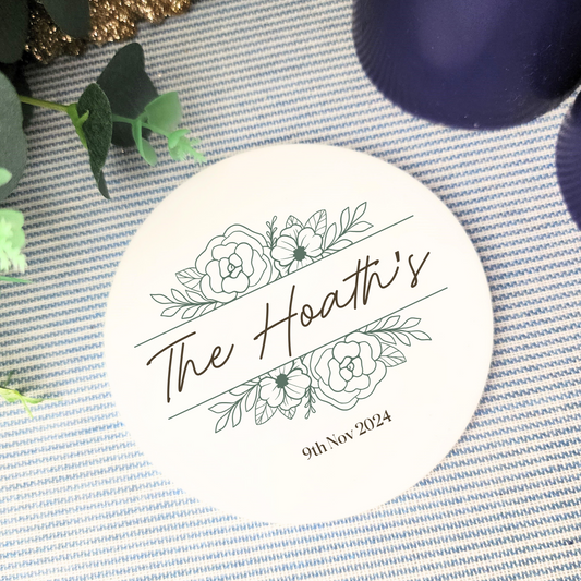 Wedding Date Coaster – Minimal Custom Design Keepsake