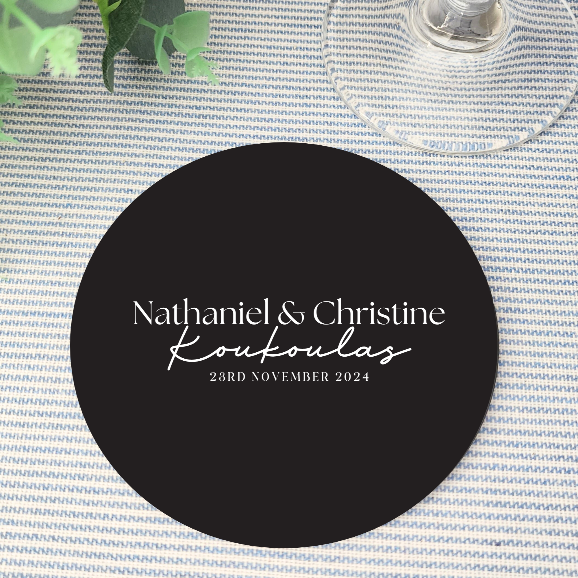 Custom Wedding Coasters – Guest Name Place Setting & Favour