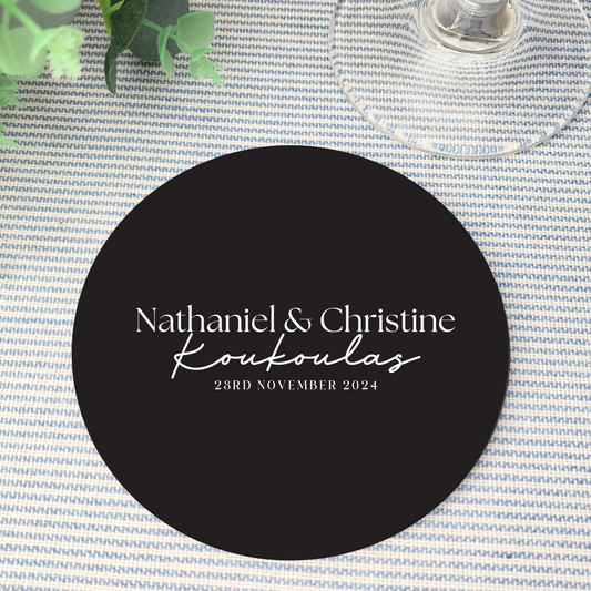 Custom Wedding Coasters – Guest Name Place Setting & Favour