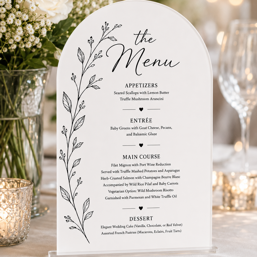 Event Bar Signage | Personalised Acrylic Bar Menu Signs