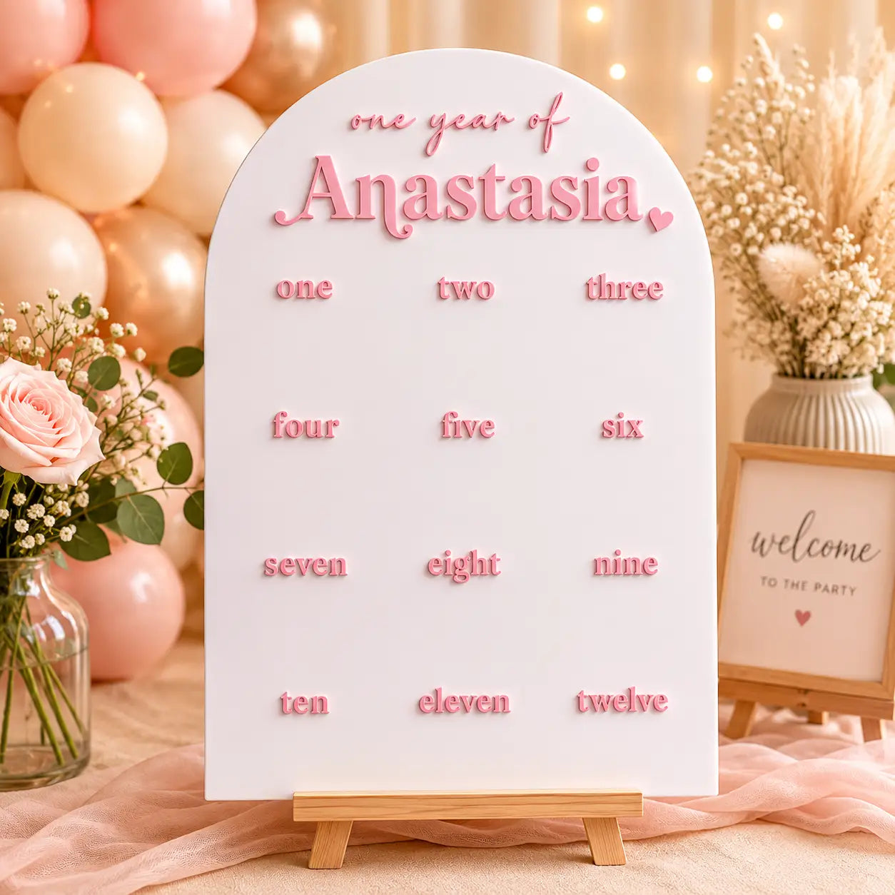 Personalised First 12 Months Photo Sign – Custom Baby Milestone Board Evermore Gifts & Favours