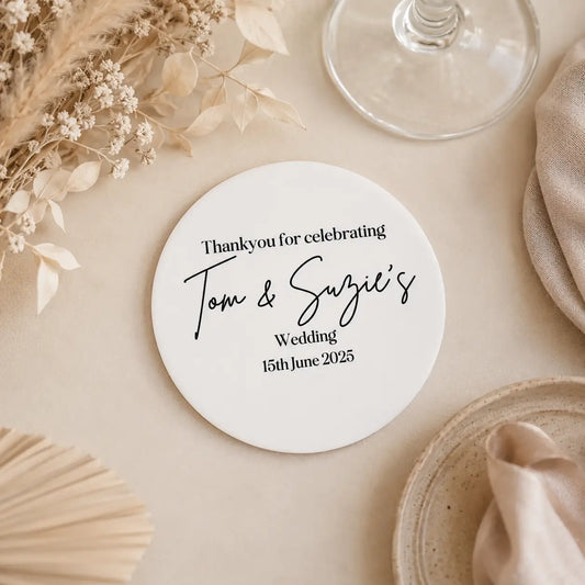 Bride & Groom Initial Coasters – Luxe Wedding Table Gift Evermore Gifts & Favours