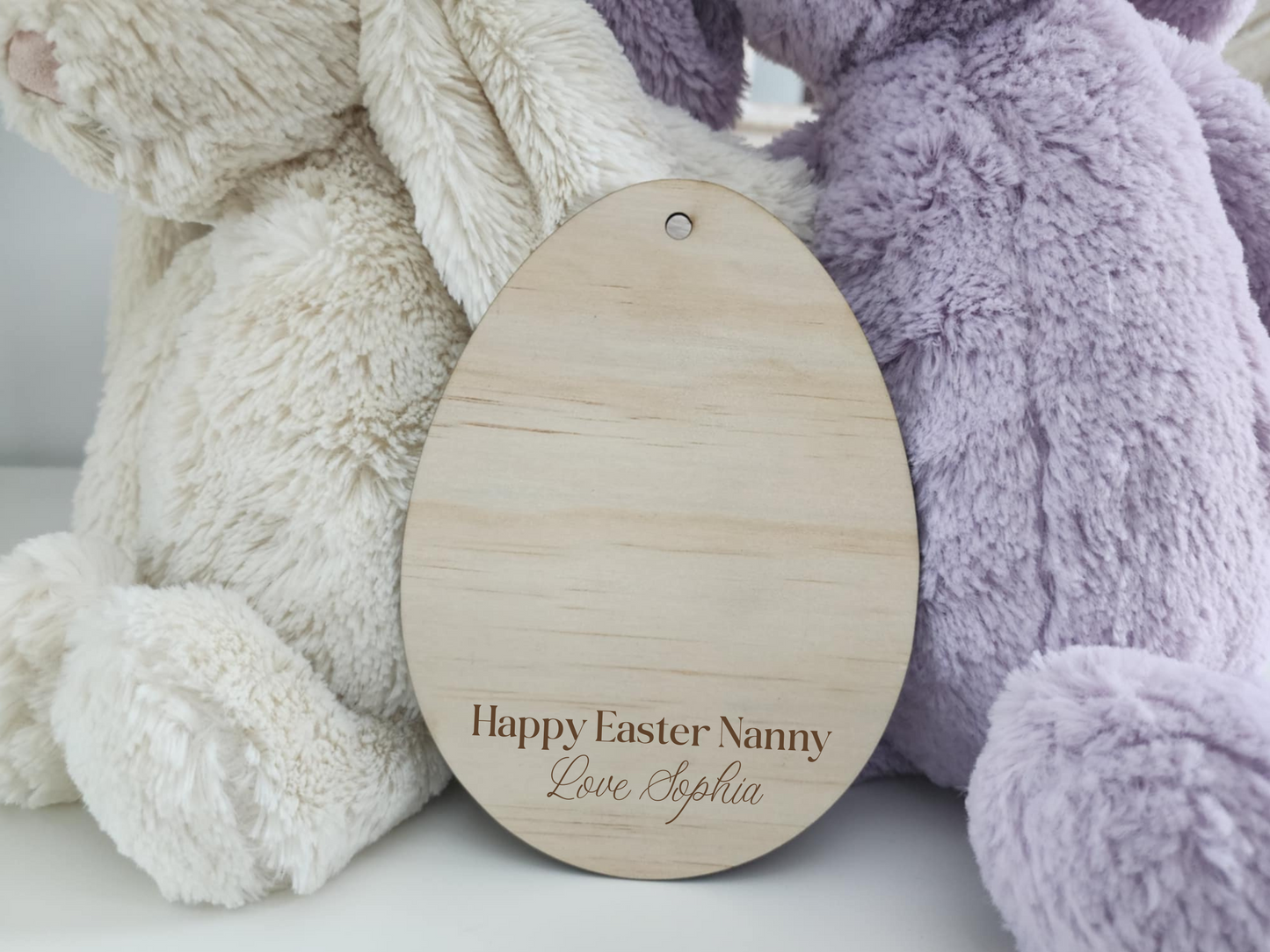 Custom Easter Bunny Tag – Personalised Acrylic or Timber Option