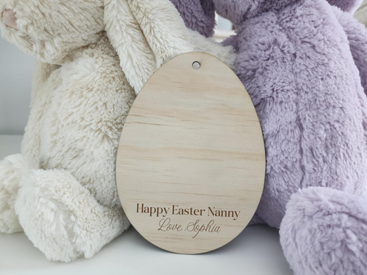 Custom Easter Bunny Tag – Personalised Acrylic or Timber Option