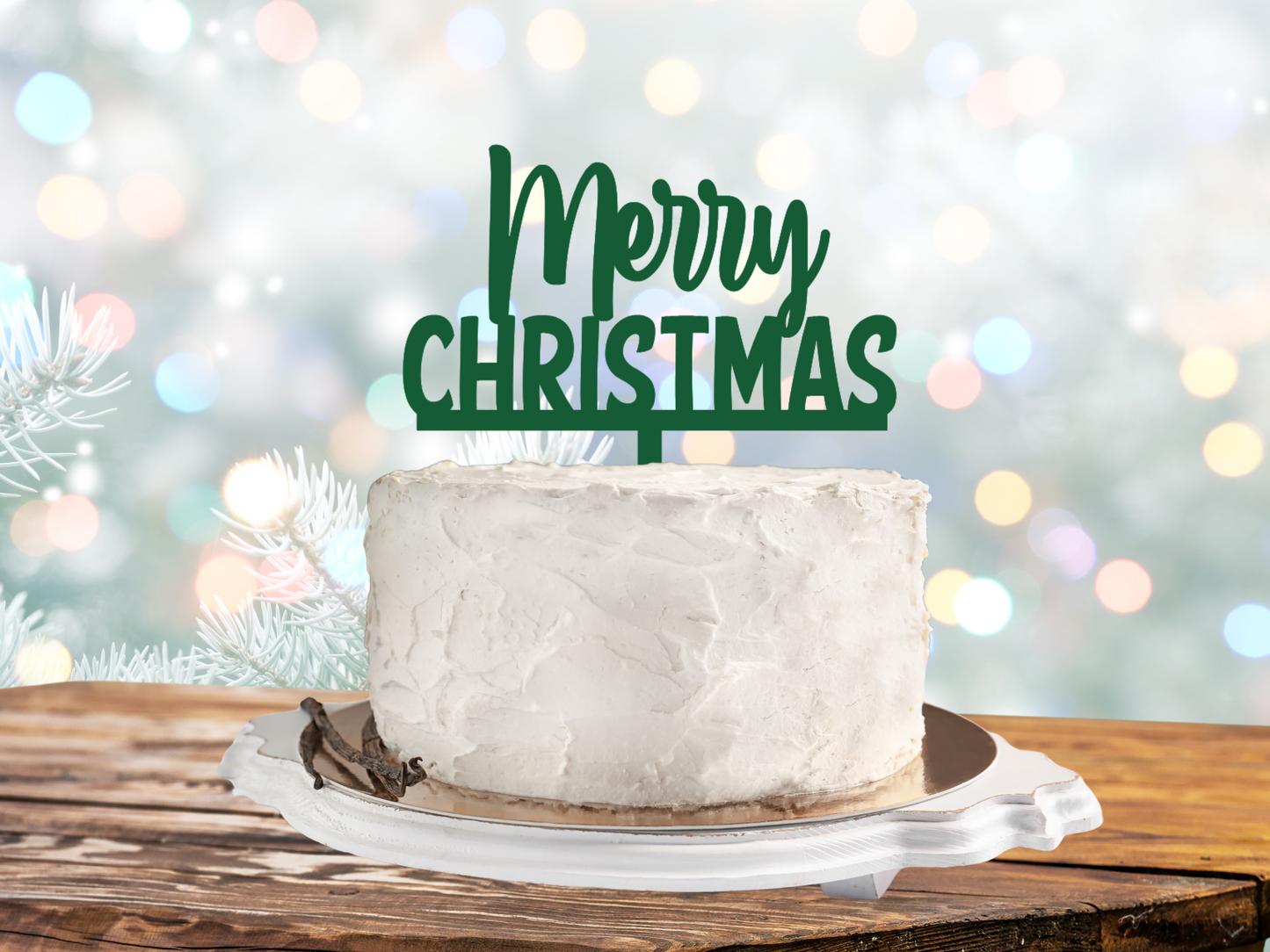 Christmas Cake Topper – Personalised Pudding Topper in Acrylic or Mirror Finish