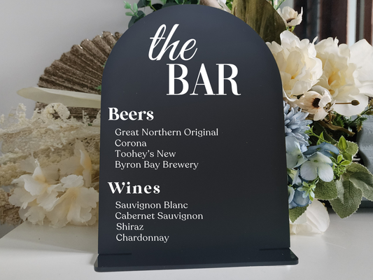 Signature Cocktail Bar Sign – UV Printed with Custom Artwork or Text