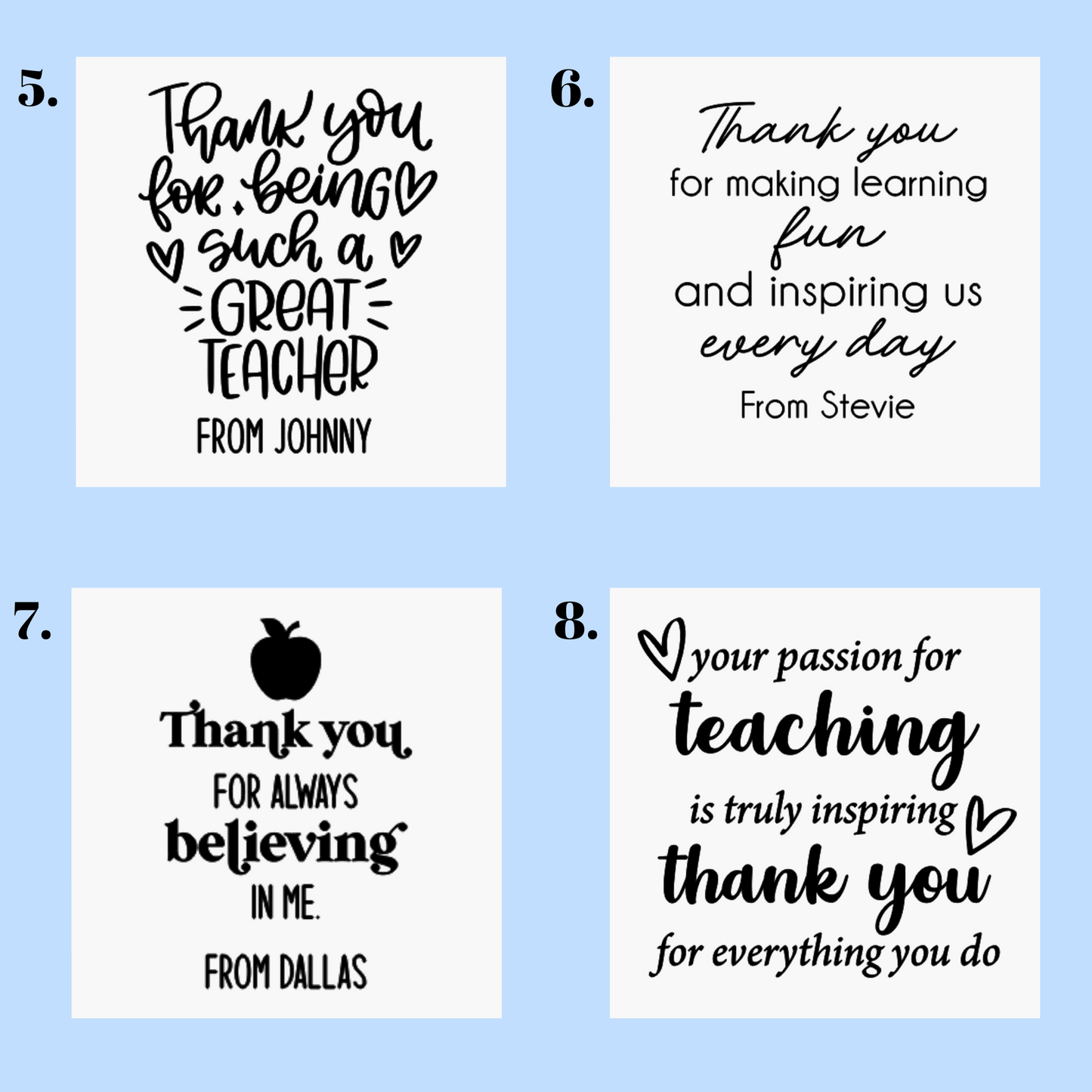 Teacher Gift Card Holder – Personalised End of Year Thank You Gift