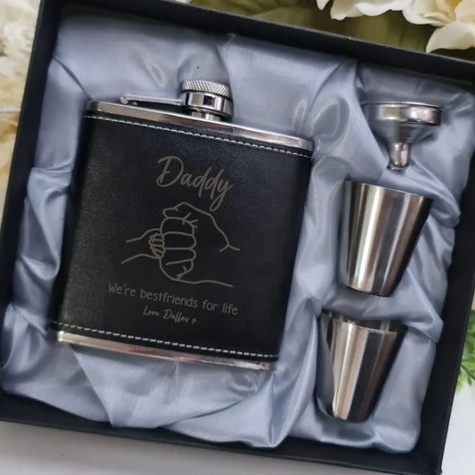 Engraved Flask Gift Set for Dad – Perfect for Father’s Day Evermore Gifts & Favours