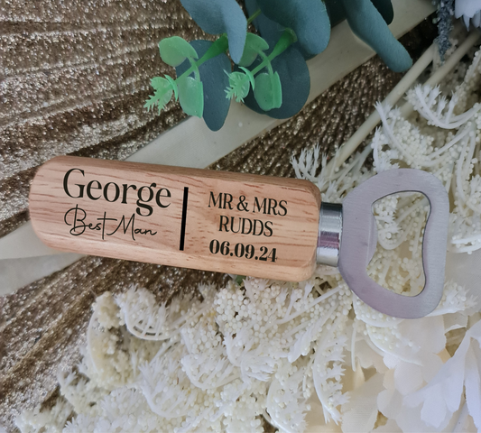 Custom Wooden Bottle Opener – Personalised Timber Bar Accessory