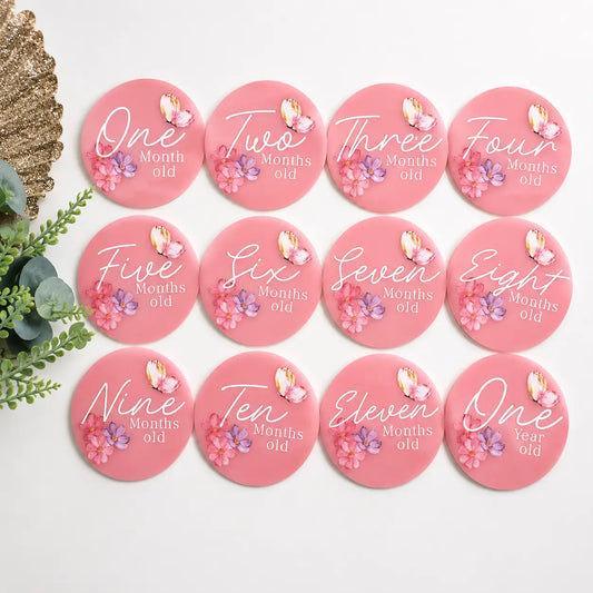 Custom Baby Monthly Milestone Plaques – Photo Memory Set