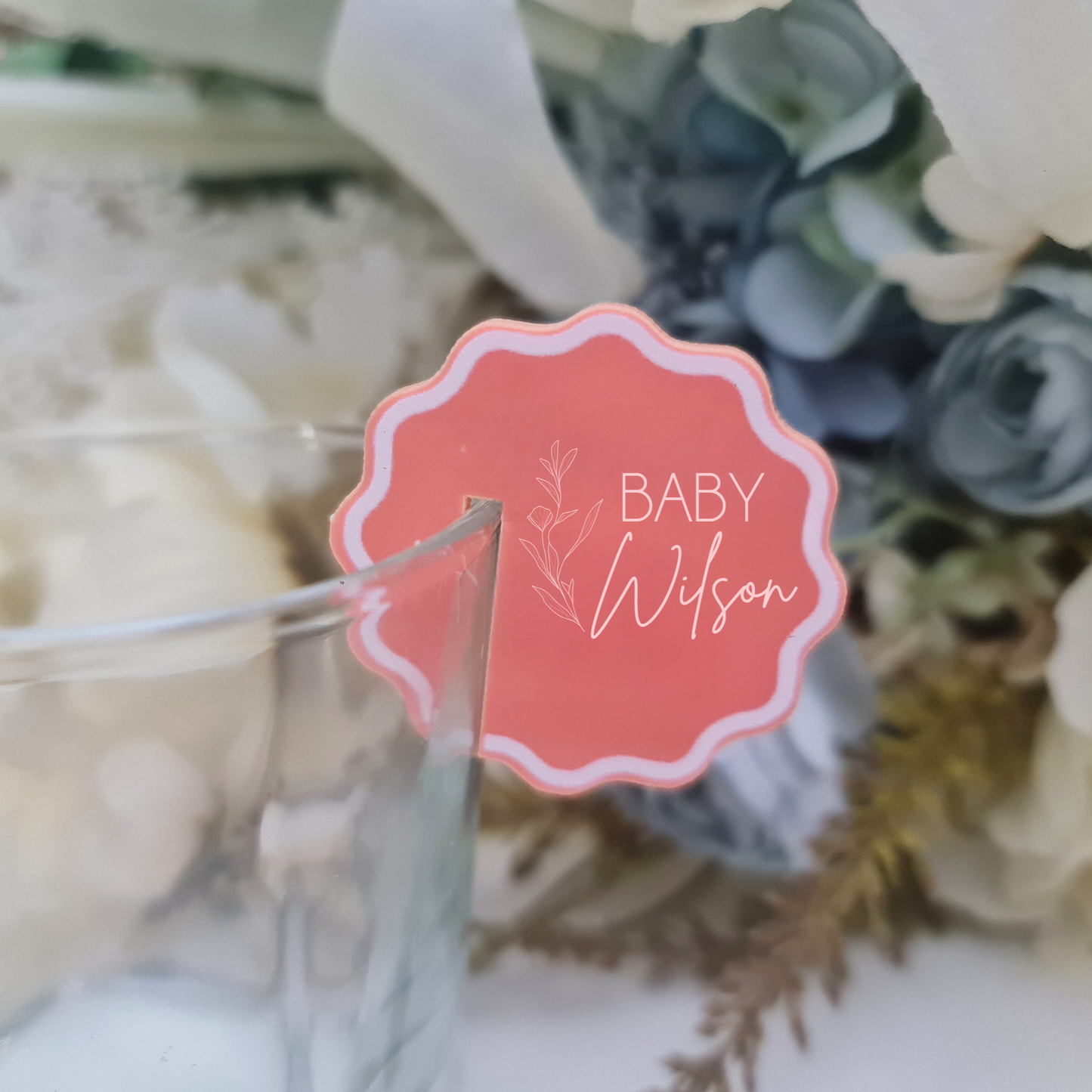 Baby Shower Drink Toppers – UV Printed Acrylic Glass Covers with Cute Designs