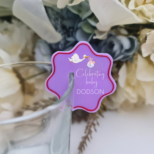 It’s a Boy / Girl Drink Toppers – Personalised Acrylic Discs for Baby Showers